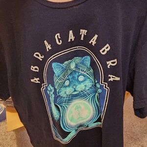 Hot Topic Abracatabra Cat Tee - Black and Teal